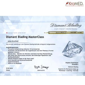 KroMED - Diamant Blading Einzel-Zertifiziertes Fachinstitut KroMED-Diamant-Blading-zertifiziertes-Fachinstitut. Augenbrauen Diamant Blading MasterClass Einzelschulung - Experten Qualifikation in Zürich - swissmade precision
